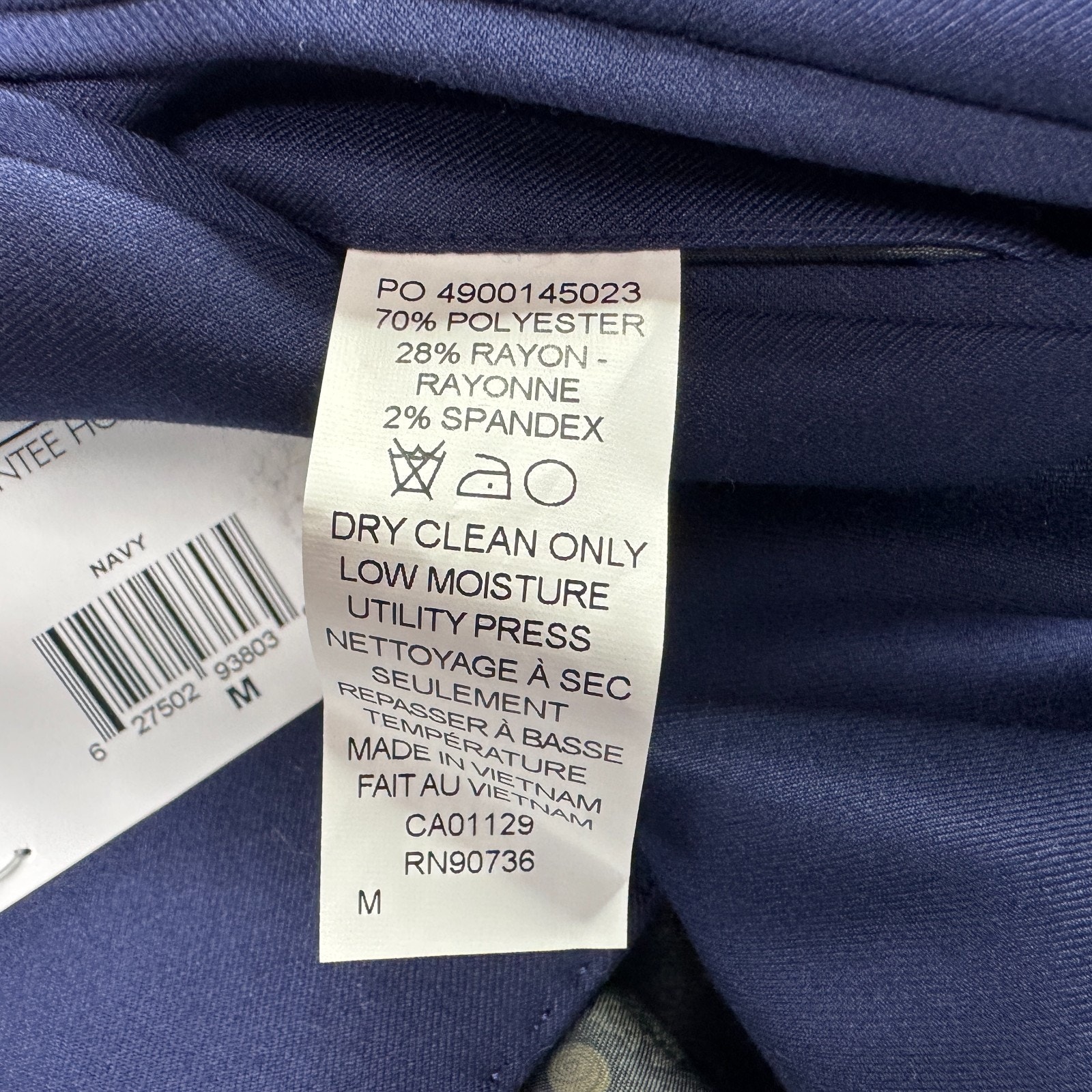 Tayion Mens Classic Fit Solid Suit Vest Navy Blue M — image 4 of 4